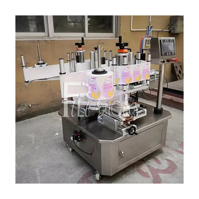 Automatische Vierkante Vlakke Fles Etiketteringsmachine Speciale Gevormde Dubbele Zij Zelfklevende Sticker