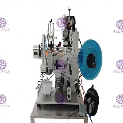 Zelfklevende Stickerfles Etiketteringsmachine 1800BPH Semi Automatisch voor Vierkante Fles 3 Kanten