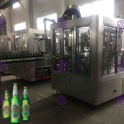 2000BPH Full Auto-Bier het Vullen het Flessenspoelen van de Machinedrank Het Vullen het Afdekken Materiaal