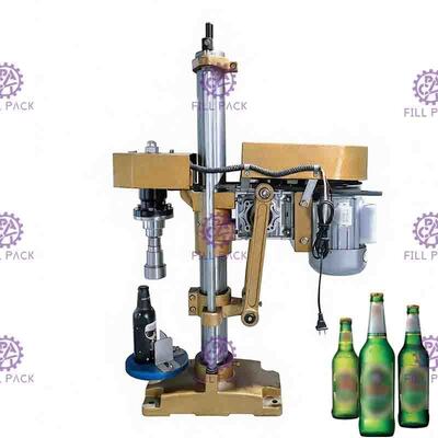 Semi Auto Sprankelende Drank het Vullen het Afdekken van het de Persbier van de Machine Handhand het Glasfles