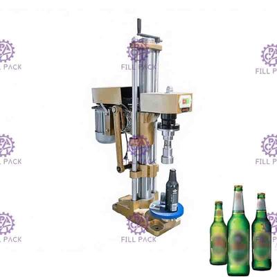 Semi Auto Sprankelende Drank het Vullen het Afdekken van het de Persbier van de Machine Handhand het Glasfles