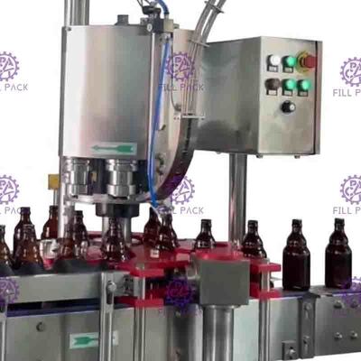 Industriële de Kroon van de 6 Hoofdenfles het Afdekken Machine, het Verzegelende Materiaal van de Kroonkurkfles