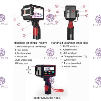 600 dpi Handheld Batch Coding Printer Draagbare Handheld Inkjet Date Code Printer voor flessen en dozen
