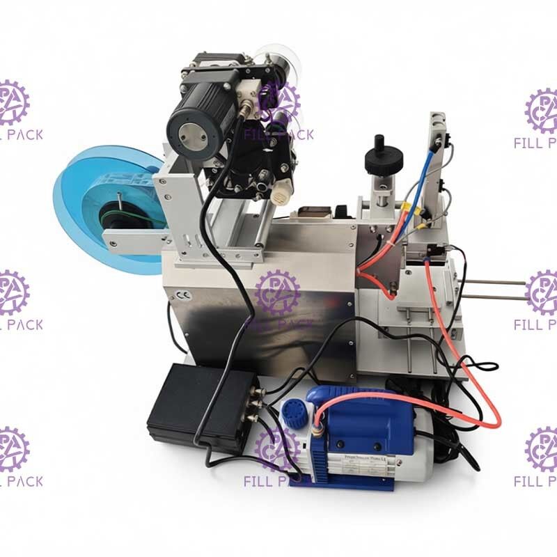 Zelfklevende Stickerfles Etiketteringsmachine 1800BPH Semi Automatisch voor Vierkante Fles 3 Kanten