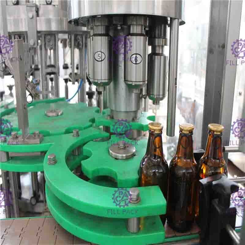 Glasfles 3 in 1 Bierwas het Vullen en het Afdekken Machine voor Trekkracht Ring Cap