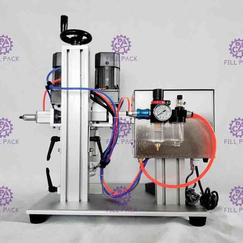 Semi Autodesktop Pneumatische Schroef het Afdekken Machine voor Nevel Plastic Fles