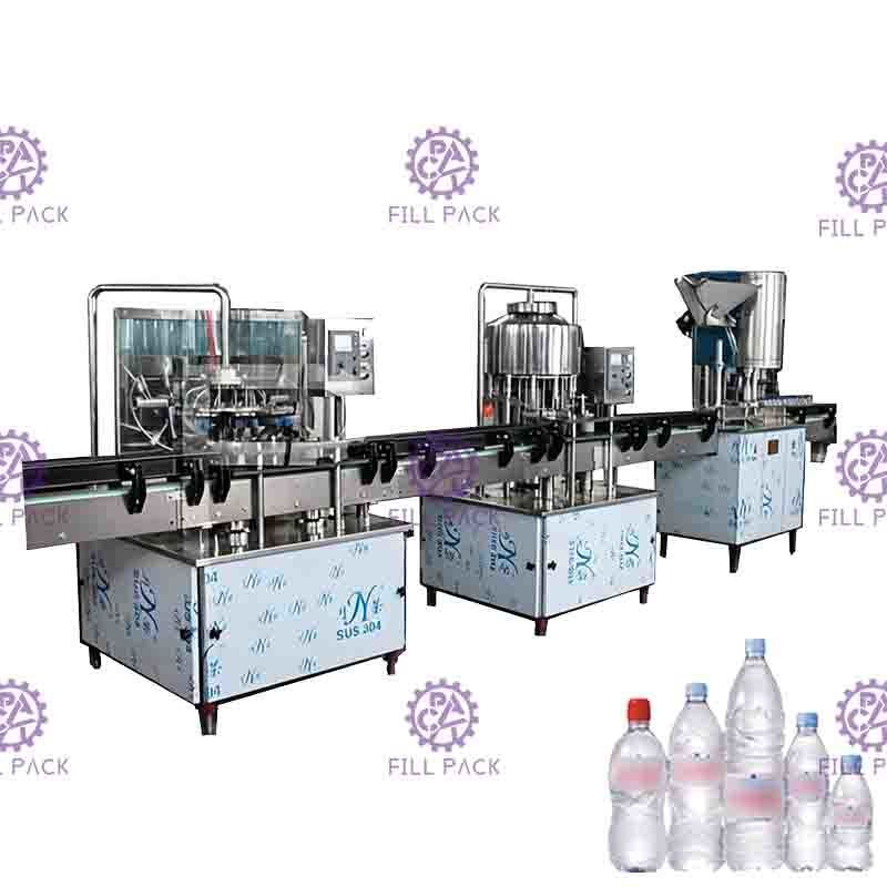 Het Afdekken van 2000BPH Monoblock Mineraal Spoelend Vullend Machine Lineair Type