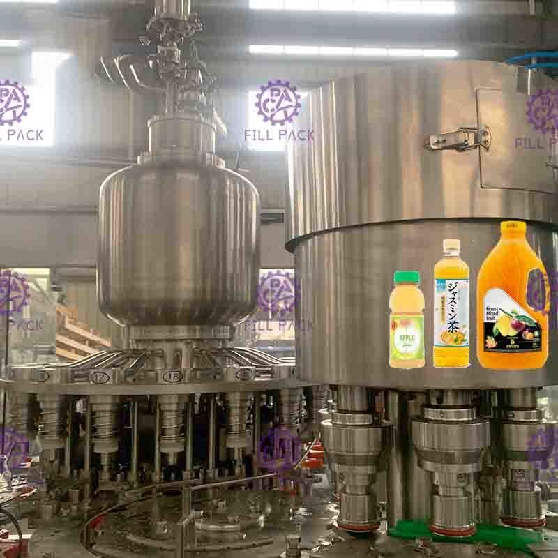 Monoblock 3 in 1 Hete het Vullen Machine geschikt voor sap het bottelen